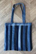 Bag Denim Jeans Recyle Blue Tote Snap Upcycle Waistbands Purse Indigo Carry 3  