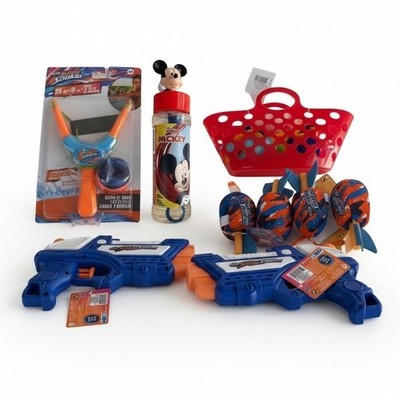 Lot of 6 Beach & Pool Fun Pack Nerf Super Soaker Sling and Soak Beach Tote Toy