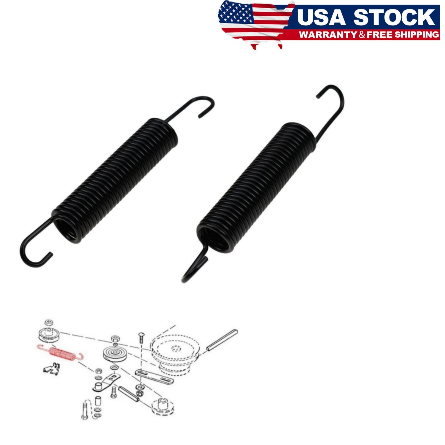 for John 2PCS Deere- Extension Mower Deck Idler Tightener Spring M45123