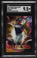 2021 Bowman Draft Genesis Gold Refractor 50/50 Harry Ford SGC 9.5 Mint+ 0c6