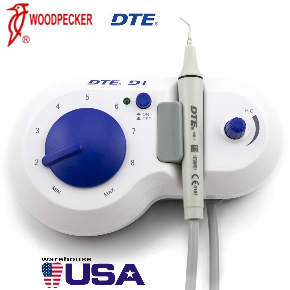 Woodpecker DTE D1 Ultrasonic Piezo Scaler Undetachable Handpiece with 5X Tips