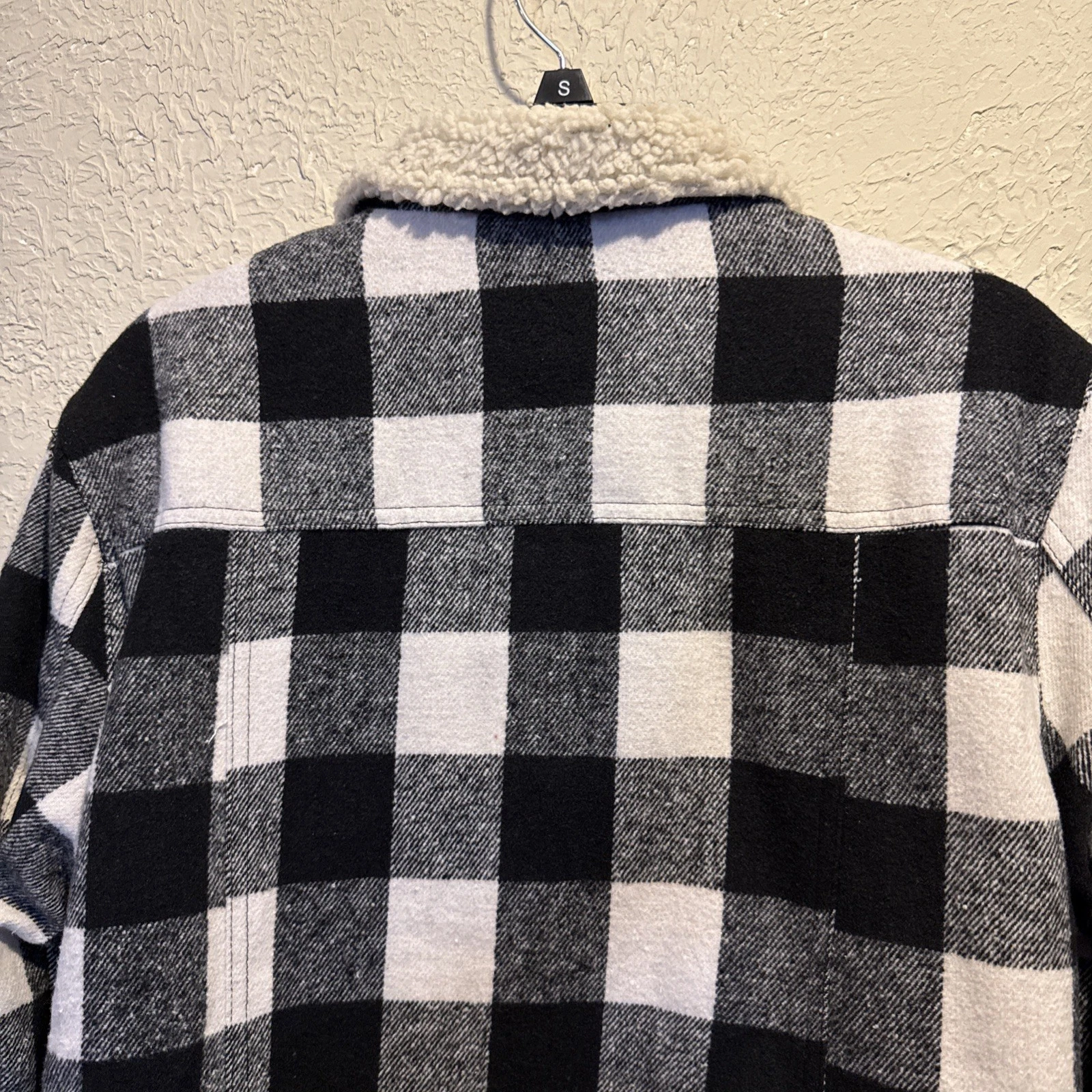 Distortion Unisex Wool Flannel Jacket Size Small Plaid 2 Side Pocket NEW - product detail image 6