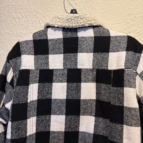 Distortion Unisex  Wool Flannel Jacket Size Small Plaid 2 Side Pocket NEW image 6