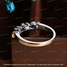 2Ct Oval Cut Lab-Created Sapphire Women's Engagement Ring 14K White Gold Plated