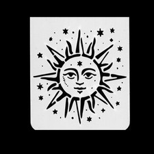 Schablonen Airbrush Basteln Schablone Vintage Wand Sonne Mond Himmel   # 3838