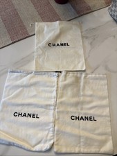 3 Chanel Beauty Drawstring Cotton Dust Bag 2 - 9x13 1 - 11x9.75”