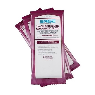 Sage 2 Chlorhexidine Gluconate Chg Skin Cleaning Wipes 3 Count Pack