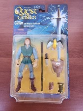 Vtg 1997 WB Toy Quest for Camelot GARRETT w/Whiplash Staff Action & Falcon Ayden
