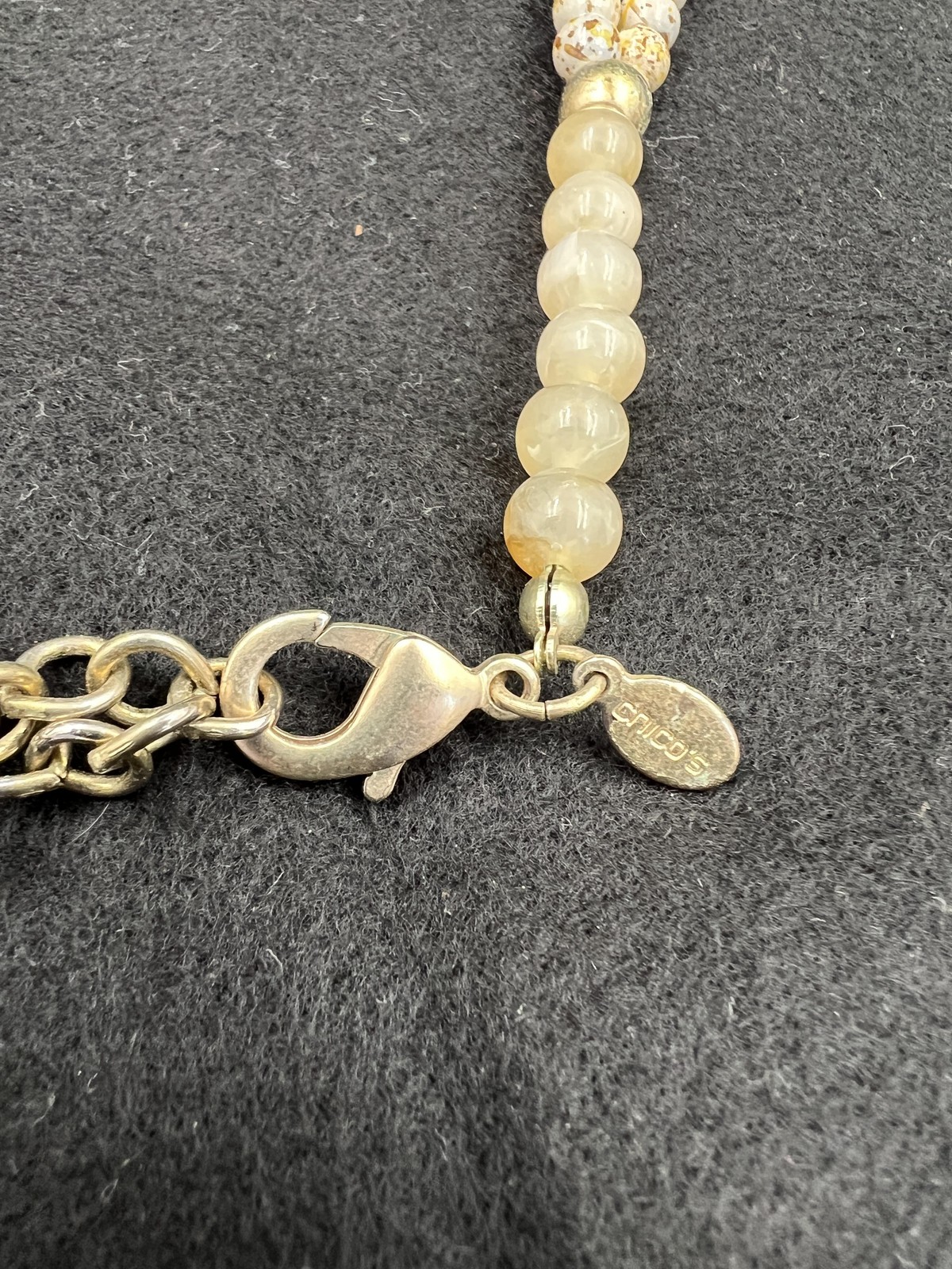 Chico's Statement Necklace Multi Bead Gold Tone F… - image 7