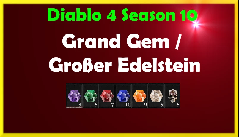 Diablo 4  SEASON 10 Grand Gem / Großer Edelstein XBOX Ps5 D4 SC