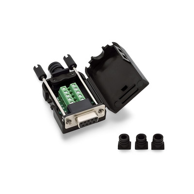 1in DB9 Female Prototype Connector Screw Down Adapter Terminal Board 9Pin Black