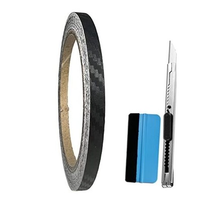 Free Tool Kit 3D Carbon Fiber Vinyl Tape for Black Out Chrome 1/4'' x 30ft