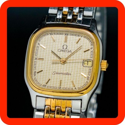 Vintage 1984 [N-MINT] OMEGA Seamaster Cal.1426 790.0875 Gold Square Date Women