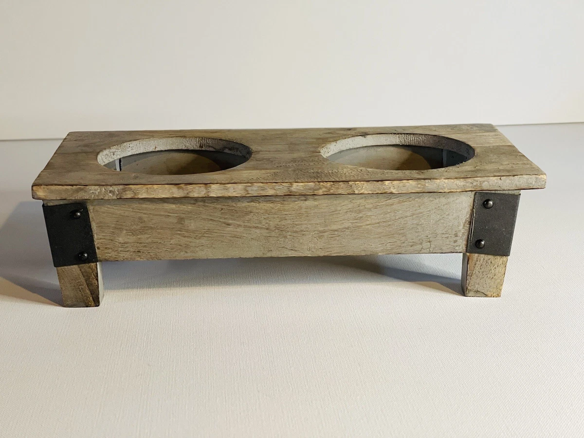 Buy Luxury Wooden Raised Dog Bowls Feeding Table, Rustic Pet Furniture