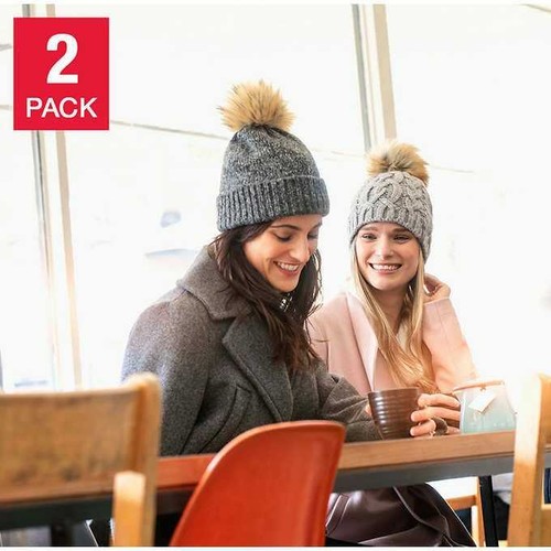 BULA Womens Wool Beanie Pom Pom Hat 2 