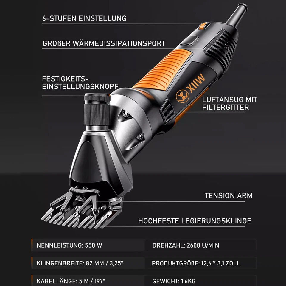 10TLG SCHAFSCHERE SCHERMASCHINE 550W SCHAFE ELEKTRISCHE SCHAFSCHERMASCHINE SCHAF - Bild 3 von 4
