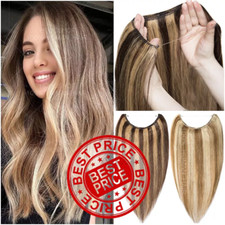 Wire In 100 Real Remy Human Hair Extensions Headband Hidden Weft Hair One Piece