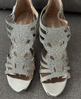 Women’s Forever Perform 60 Silver Rhinestone Heel Sandals, Shoes Size 10 — photo 6