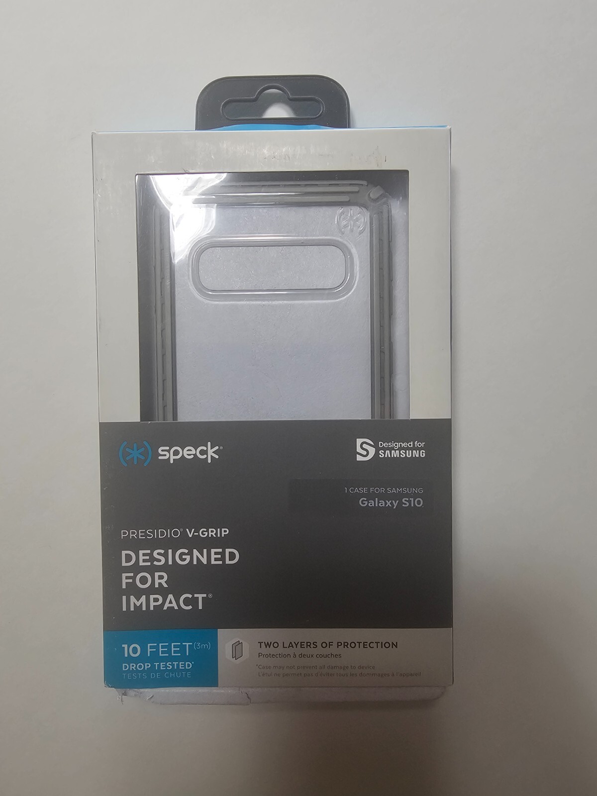 Speck Presidio V-Grip Series Case for Samsung Galaxy S10 - Clear / Gray