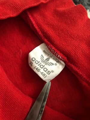 Vintage 80's Adidas Team Mock Neck Long Sleeve T-Shirt Men's