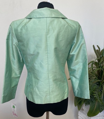 NWT Lilly Pulitzer Women’s Sage Green 100% Silk Blazer Jacket Size M Ret. $198 - Picture 5 of 5