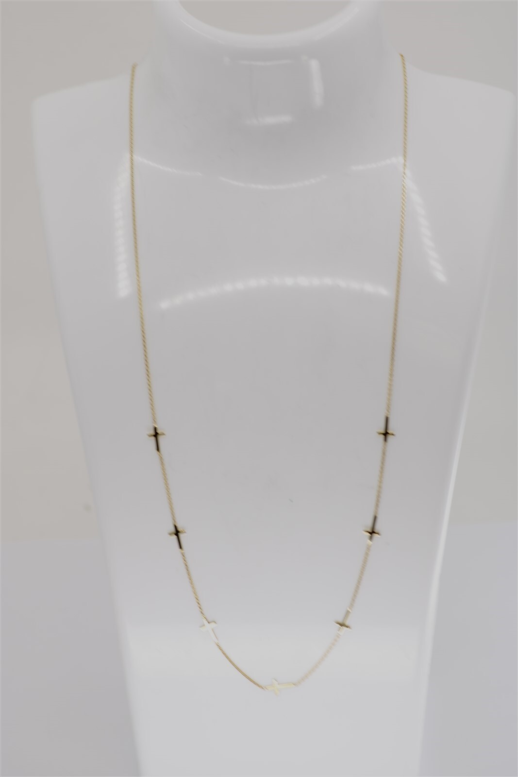 14K Yellow Gold Vintage 18 Inch Turkish Cable and Cross Necklace