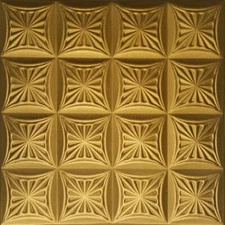 Ceiling Tiles, Glue Up 20" x 20", Styrofoam, KARAGANDA Metalic GOLD, 70 Pieces