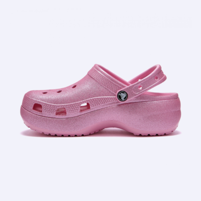 NEW CROCS WOMENS CLASSIC PLATFORM GLITTER CLOG 207241-6WY PINK | eBay