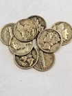(Lot of 5) Mercury Dimes 1916-1945 90% Silver