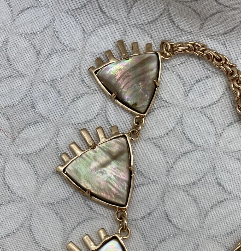 Collar Vintage Kendra Scott Habana Declaración Marrón Madreperla Oro Rosa B Foto 3 de 4