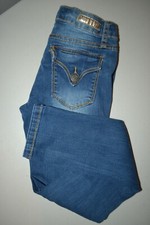 Vigoss Girl's The New York Skinny Distressed Pocket Flaps Blue Jeans Sz 8