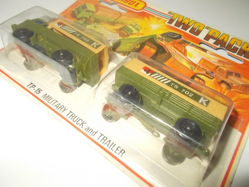 MATCHBOX TP15 TWO PACK MILITARY MERCEDES TRUCK AND TRAILER MOC - Picture 8 of 9