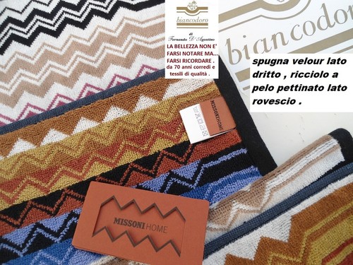 MISSONI set spugne 1 viso cm. 115 x 70 + 1 ospite cm. 70 x 40 , misure max - Picture 3 of 11