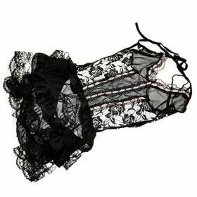 Women Lace Mini Dress Sexy-Lingerie Ladies Backless Babydoll Nightwear Sleepwear