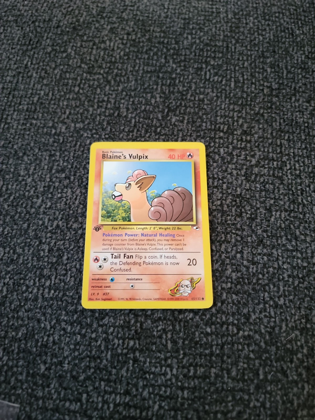 Pokémon Gym Heroes 1st Edition Regular Finish Blaine's Vulpix 65/132 NM OC1149