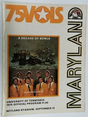 Tennessee Football Guide Tennessee Vs Maryland Sports Memorabilia Fan Shop 1975 Ebay
