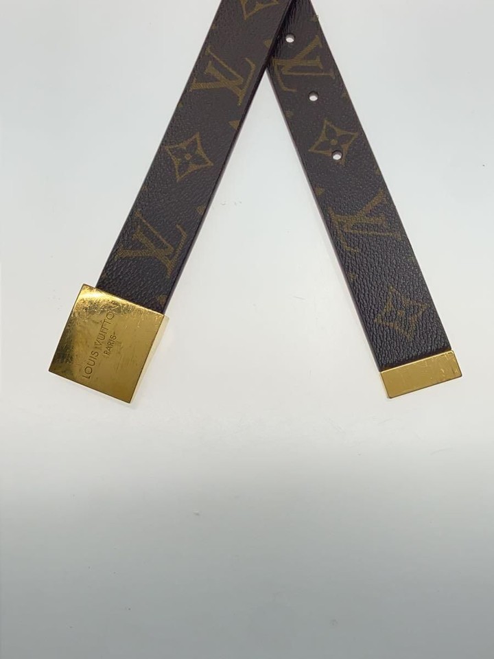 LOUIS VUITTON Belts Leather Brown All Pattern Mens Used eBay