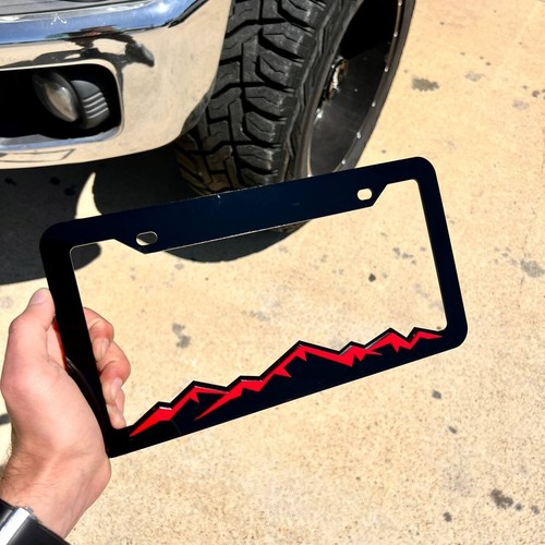 MOUNTAINS LICENSE PLATE FRAME COLOR CHOICE -HIKING-MOUNTAINS-CAMPING - Foto 21 di 21