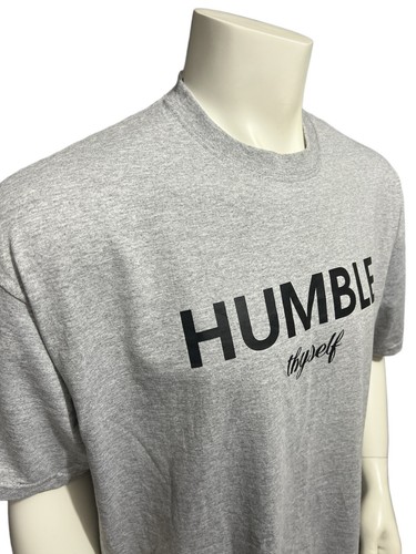 Mens Humble Thyself T-shirt Adult Size 2XL XXL Gray All American Tee Made In USA - Picture 2 of 11