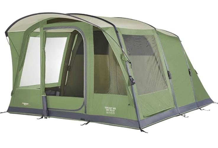 Vango Odyssey Villa Inflatable Family Tunnel Tent, Green, Airbeam