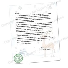 Personalized Letter from Santa Claus - Snowy Reindeer - Christmas - Printable