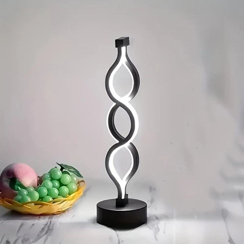 Modern Spiral LED Table Light Bedside Desk Night Lamp USB Rechargeable 3 Colors - Picture 4 of 6