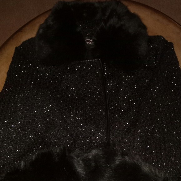Stunning Black Victoria Secret Coat- BlakLurex