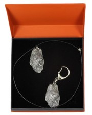 Briard type 2 - necklace, keyring, set with a dog in orange box, Art Dog USA