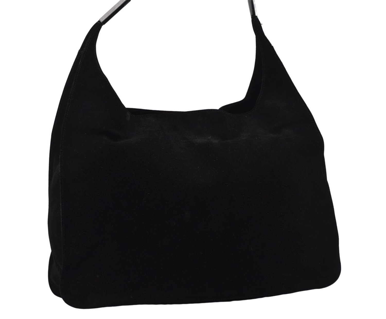 AUTHENTIC GUCCI Tote shoulder bag purse black suede iuu.org.tr