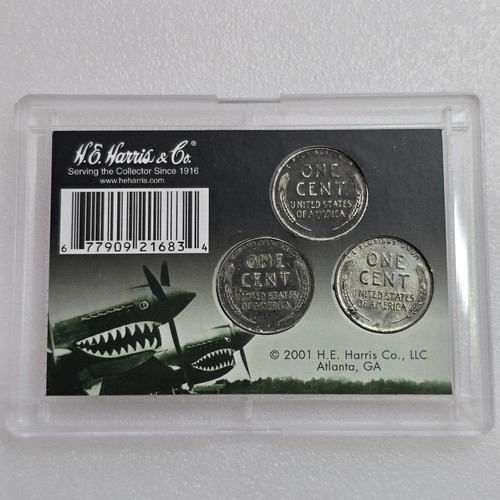 1943 Lincoln Steel Cent Penny Set PDS Mint WW2 Warhawk Fighter Plane World War - Picture 2 of 12