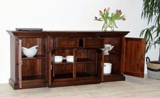 Massivholz Sideboard 195x84x46cm Pinie massiv Braun nußbaumfarb kolonial kommode