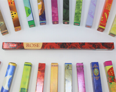Hem Red Rose Incense Sticks - Five 8-Stick Boxes! (40 Sticks Total)