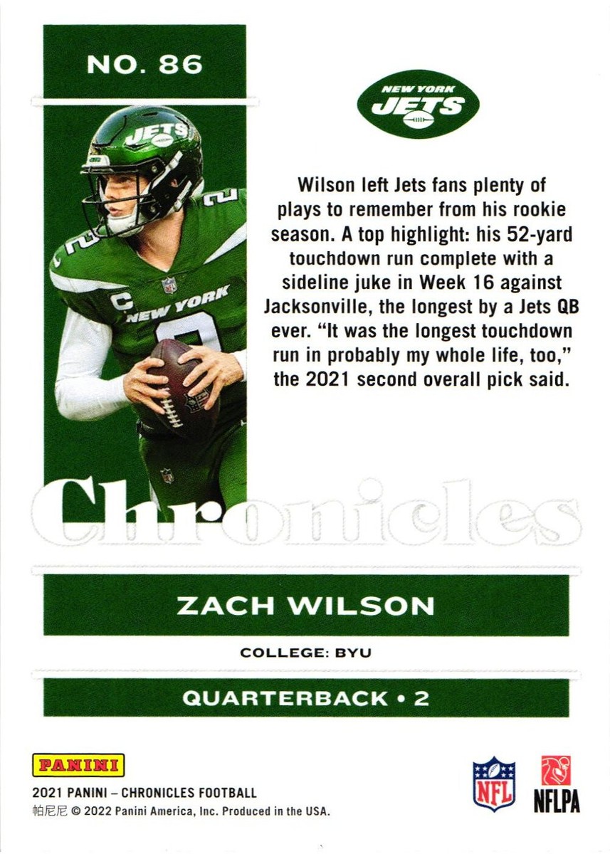 2021 Panini Chronicles #86 Zach Wilson RC | eBay