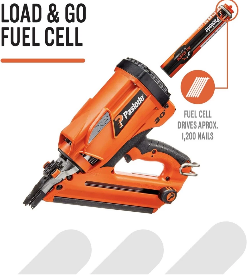 Clavadora de marcos inalámbrica con cinta de papel de 30° con batería de iones de litio Paslode CFN325XP ¡NUEVA! Foto 3 de 4